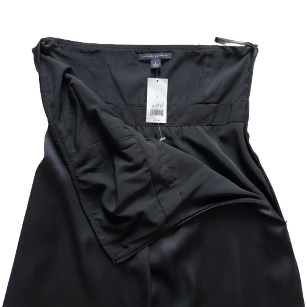 Banana Republic Dress Black Silk Strapless Velvet Ribbon Waist LBD Size 2 NEW - Picture 6 of 12